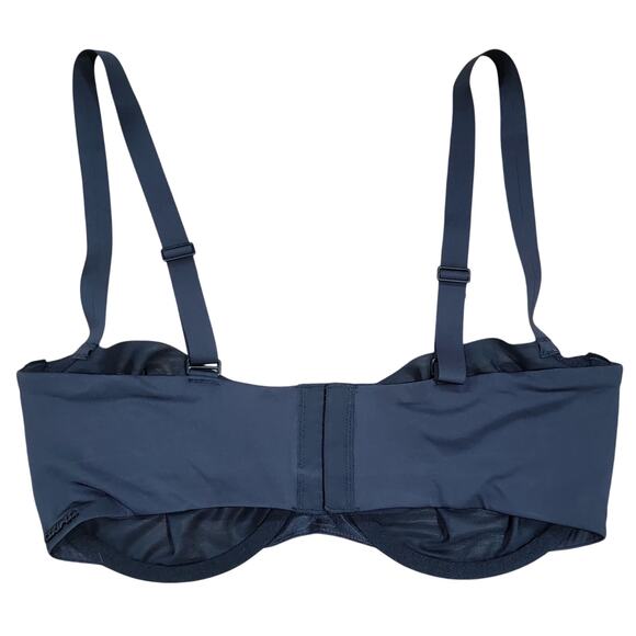 SKIMS No Show Molded Underwire Balconette Bra Black 36D Sheer Cup Kim K - Picture 3 of 7